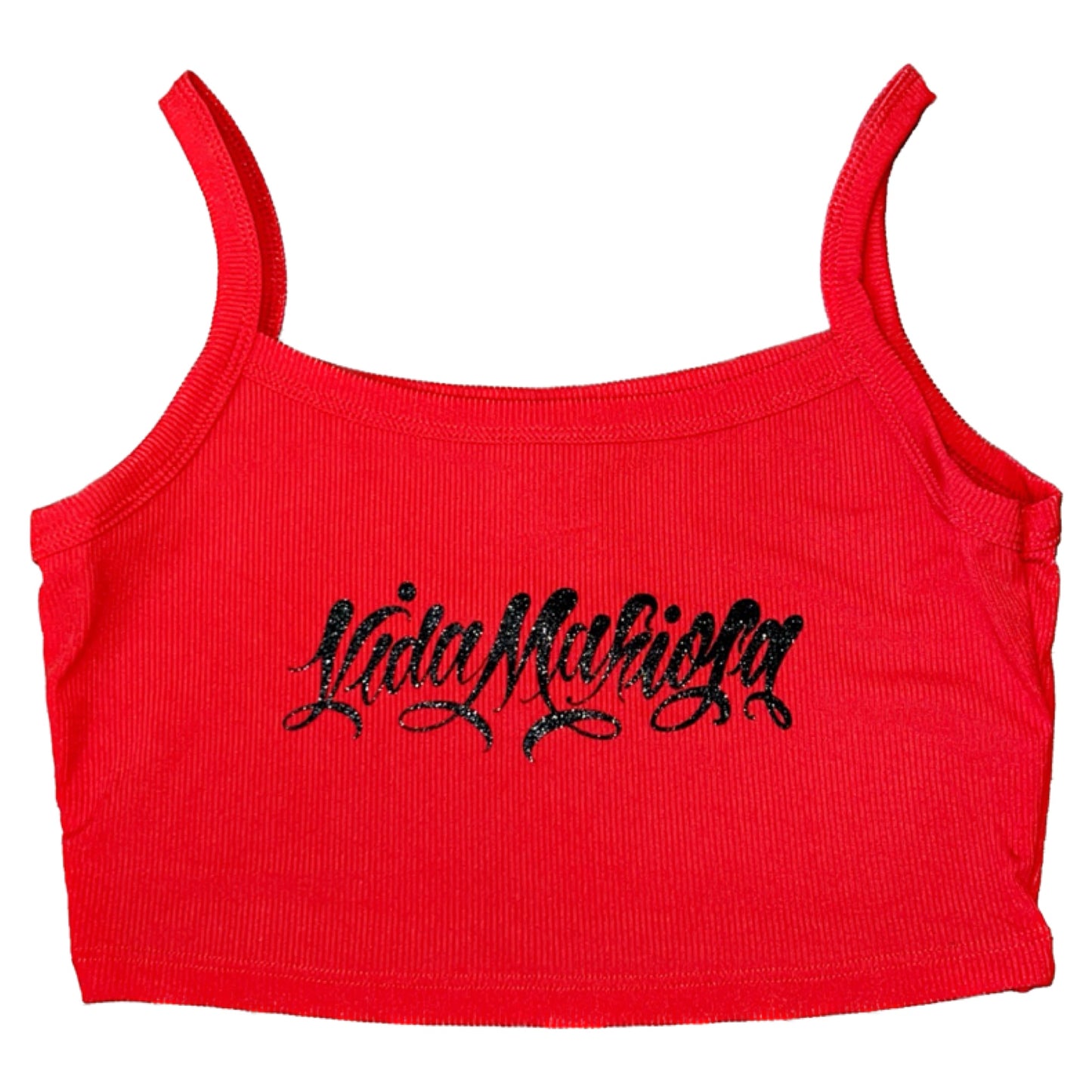 Limited Edition Women's Glitter Vida Mafiosa Red Crop Top
